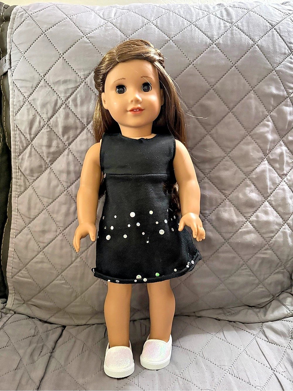 American Girl Truly Me Doll 64 with Black Dress & White Shoes